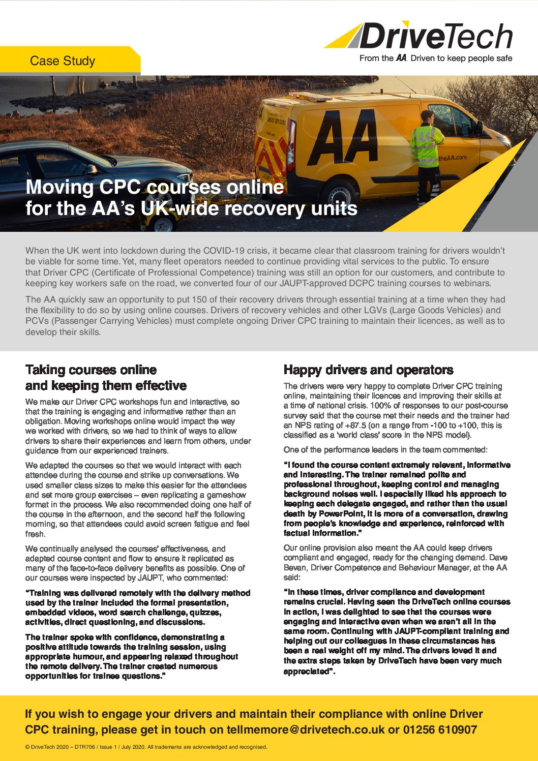The AA Case Study – Online CPC Courses