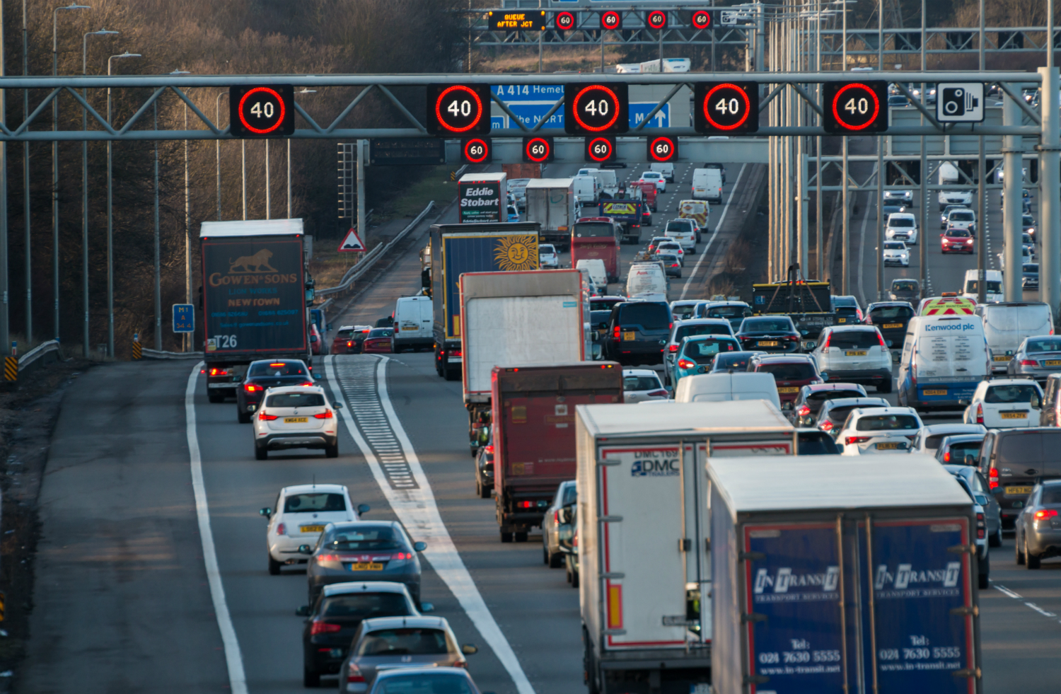 Motorway image - heavy traffic needs roads policing